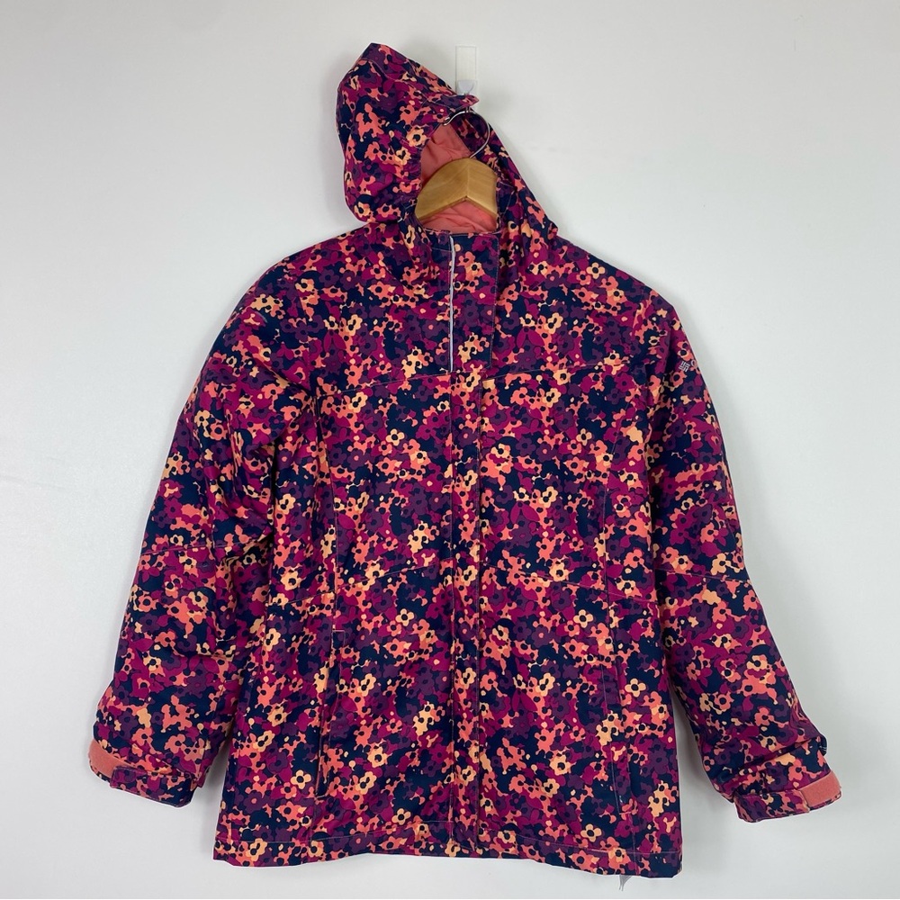 Columbia snow coat jacket floral waterproof girls Large INTERCHANGE